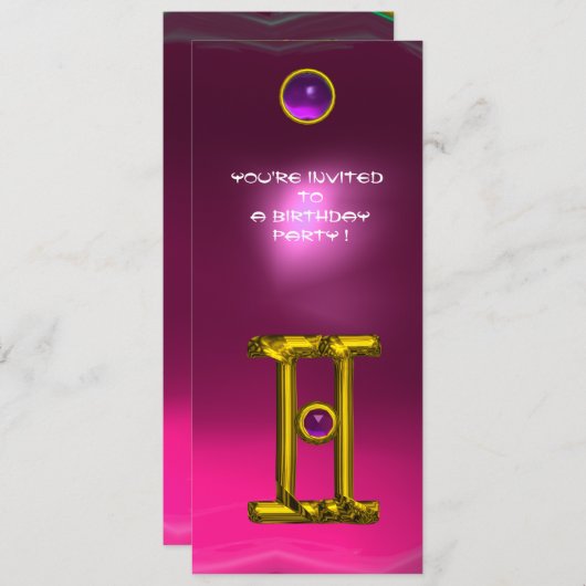 GEMINI ALEXANDRITE, amethyst lichtgeel rood Kaart (Voorkant / Achterkant)