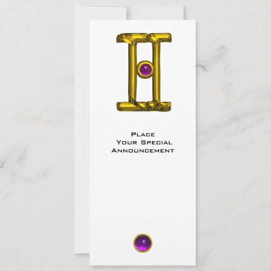 GEMINI ALEXANDRITE, amethyst lichtgeel wit Kaart (Achterkant)