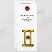 GEMINI ALEXANDRITE, amethyst lichtgeel wit Kaart (Voorkant / Achterkant)