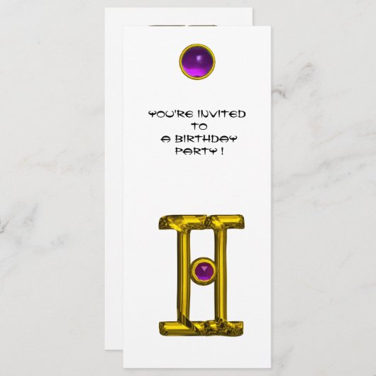 GEMINI ALEXANDRITE, amethyst lichtgeel wit Kaart (Voorkant / Achterkant)