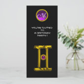 GEMINI ALEXANDRITE MONOGRAM, amethyst felzwart Kaart (Staand voorkant)