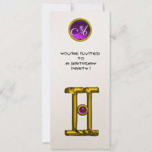 GEMINI ALEXANDRITE MONOGRAM, amethyst heldergeel Kaart