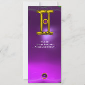 GEMINI ALEXANDRITE MONOGRAM, amethyst heldergeel Kaart (Achterkant)