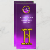 GEMINI ALEXANDRITE MONOGRAM, amethyst heldergeel Kaart (Voorkant / Achterkant)