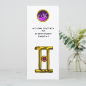 GEMINI ALEXANDRITE MONOGRAM, amethyst heldergeel Kaart (Staand voorkant)