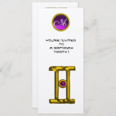 GEMINI ALEXANDRITE MONOGRAM, amethyst heldergeel Kaart (Voorkant / Achterkant)