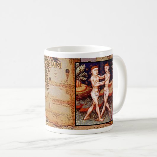 Gemini Ancient Zodiac Sign Astrology Coffee Cup Koffiemok (Voorkant rechts)