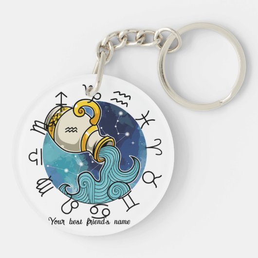 Gemini & Aquarius BFF Keychain Gift (Achterkant)
