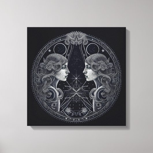 Gemini Astrological Sign 21-juni 20 Canvas Afdruk (Voorkant)