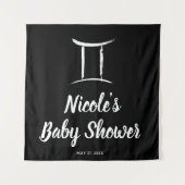 Gemini Astrologie Sterrenbeeld Feest Achtergrond Wandkleed (Voorkant)