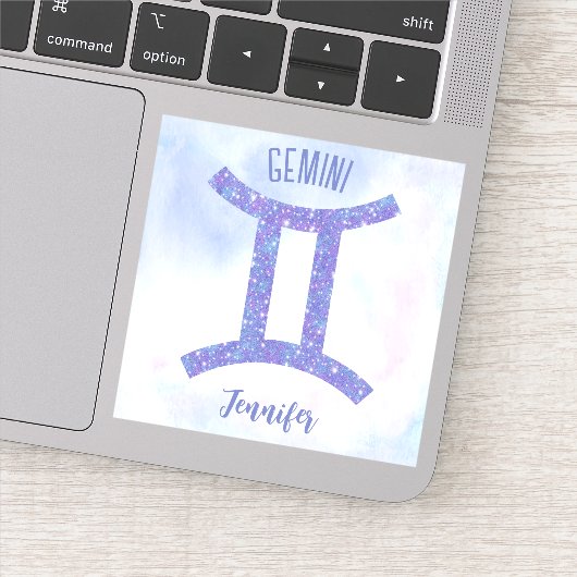  Gemini Astrologie Teken Gepersonaliseerde laptop Sticker (Detail)