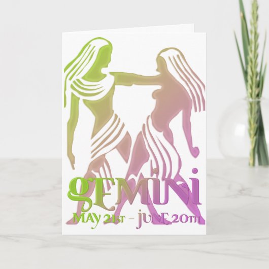 Gemini Astrologie Verjaardagskaart ontwerp 1 Kaart (Voorkant)