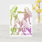 Gemini Astrologie Verjaardagskaart ontwerp 1 Kaart (Gele Bloem)