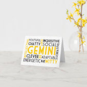 Gemini Astrologie Woordcollagekaart Kaart (Gele Bloem)