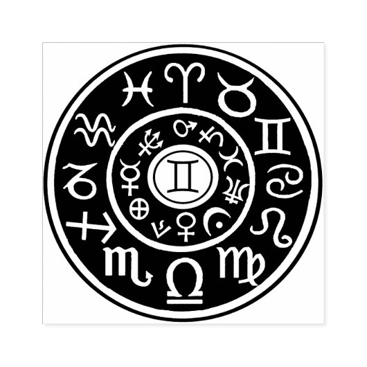 Gemini Astrologische Celestial Design stempel (Afrduk)
