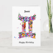 Gemini Astrology Birthday Card Kaart (Voorkant)