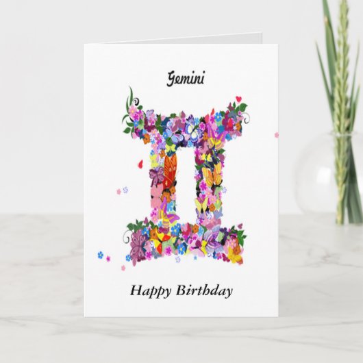 Gemini Astrology Birthday Card Kaart (Voorkant)