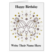 Gemini Astrology Sign Birthday Kaart 21-juni 20 (Voorkant)
