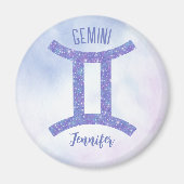  Gemini Astrology Sign Speciaal Paars Magneet (Voorkant)