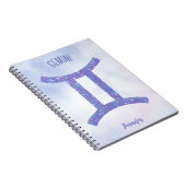  Gemini Astrology Sign Speciaal Paars Notitieboek (Rechterzijde)