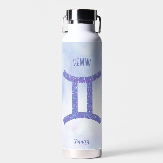  Gemini Astrology Sign Speciaal Paars Waterfles (Voorkant)