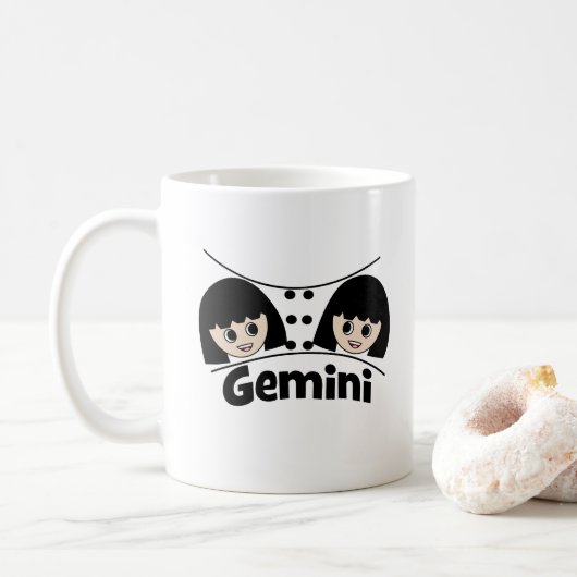 Gemini Astrology Zodiac Sign Kinder Koffiemok (Met donut)