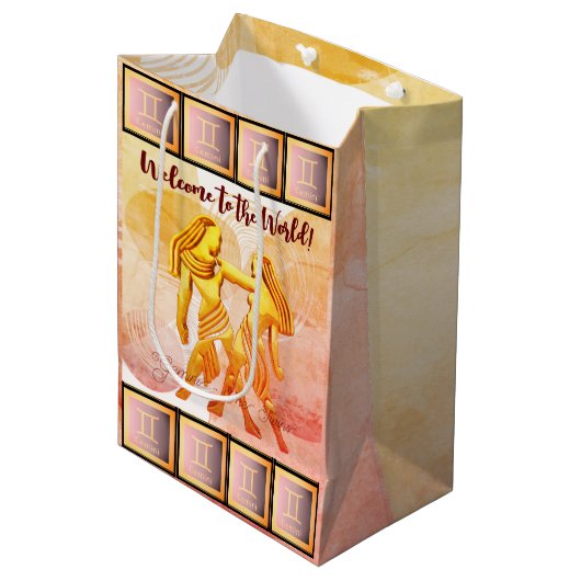 Gemini Baby/The Twins (21 mei - 21 juni) Medium Cadeauzakje (Voorkant Gekanteld)