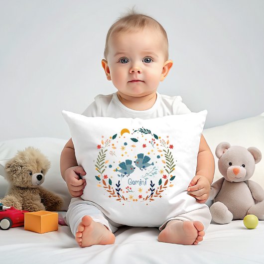 Gemini Baby Zodiac Nursery Pillow Kussen