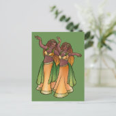Gemini Belly Dancers Zodiac Bellydans Art Briefkaart (Staand voorkant)