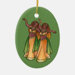 Gemini Belly Dancers Zodiac Bellydans Art Keramisch Ornament