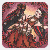 Gemini Bellydancer briefkaarten Vierkante Sticker (Voorkant)