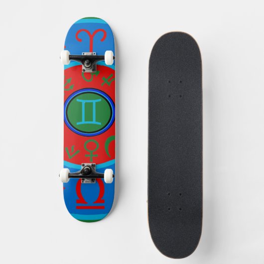 Gemini Birth Sign Astrological Skateboard (Voorkant)