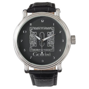 Gemini Birth Sign Celtic Knot Zodiac Wrist Watch Horloge