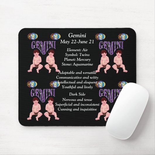 Gemini Birth Sign Zodiac Muismat (Met muis)