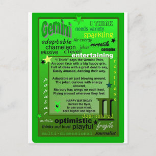 GEMINI BIRTHDAY BRIEFKAART