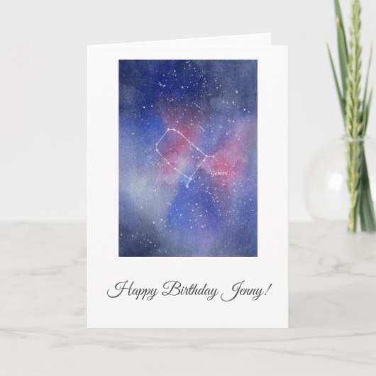 Gemini Birthday Card Kaart (Voorkant)