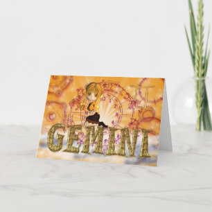 Gemini Birthday Card schattig Kaart