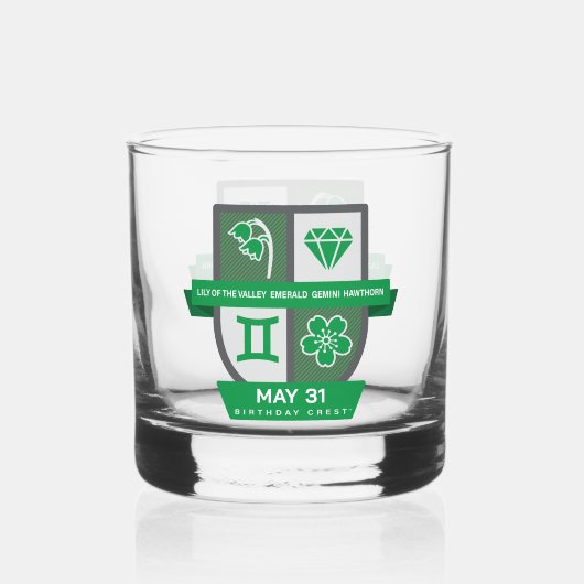 Gemini Birthday Crest™ for May 21-31 Whisky Glas (Achterkant)