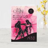 Gemini Birthday for her Pink 21 mei en 21 juni Kaart (Gele Bloem)