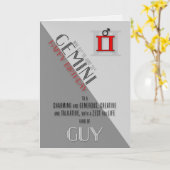 Gemini Birthday for Him May 21 to June 21 Kaart (Gele Bloem)