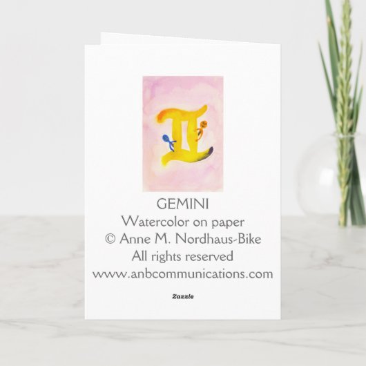 Gemini Birthday Kaart (Achterkant)