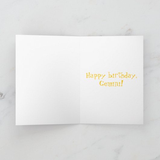 Gemini Birthday Kaart (Binnen)