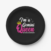 Gemini Birthday Queen Astrology Zodiac May June Papieren Bordje (Voorkant)