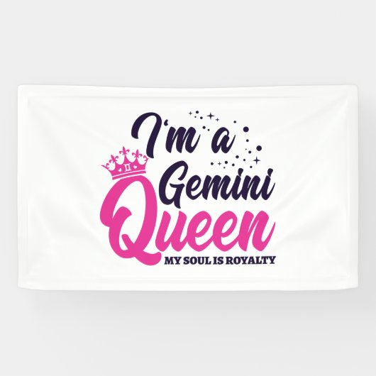 Gemini Birthday Queen Astrology Zodiac Sign Soul Spandoek (Horizontaal)
