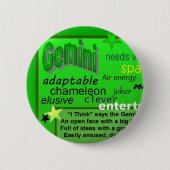 GEMINI BIRTHDAY RONDE BUTTON 5,7 CM (Voorkant)
