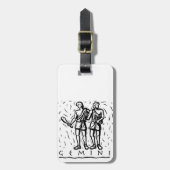 Gemini Birthday Year Astrological Zodiac Sign Bagagelabel (Voorkant verticaal)