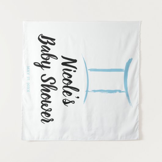 Gemini Blauwe Astrologie Sterrenbeeld Feest Achter Wandkleed (Voorkant (horizontaal))