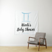 Gemini Blauwe Astrologie Sterrenbeeld Feest Achter Wandkleed (In situ)