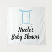 Gemini Blauwe Astrologie Sterrenbeeld Feest Achter Wandkleed (Voorkant)