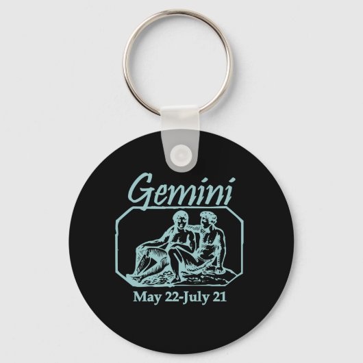 Gemini Blauwgroen Sleutelhanger (Voorkant)